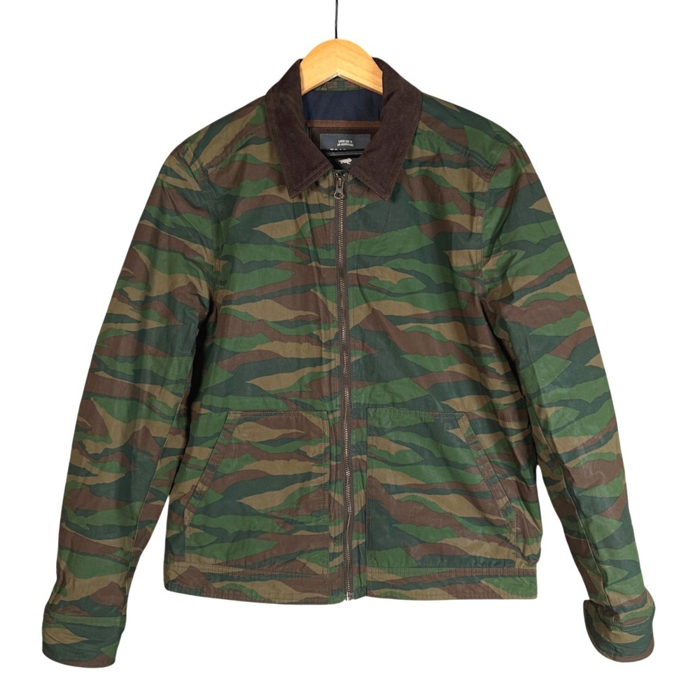 Toad & Co Camo Trucker Jacket Mens Medium Green Tiger Stripe‎ Camo Gorpcore